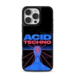 Acid Techno retro rave graphic iPhone 16 Pro Max Black Case