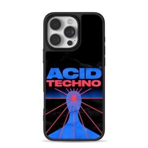 Acid Techno retro rave graphic iPhone 16 Pro Max Black Case