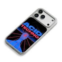 Acid Techno retro rave graphic iPhone 17 Pro Max Electroplated Silver Case2