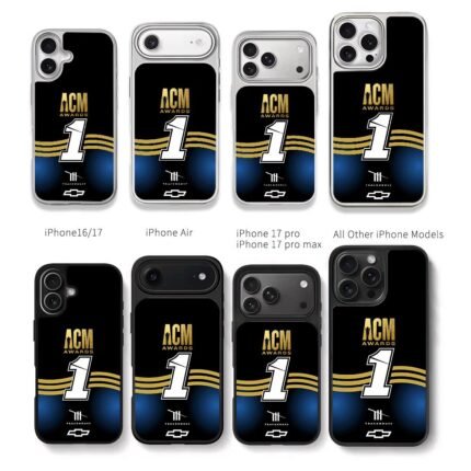 ACM Awards 1 Trackhouse Chevy Chris Brown Phone Case Black Electroplated Silver For Iphone 11 To 17