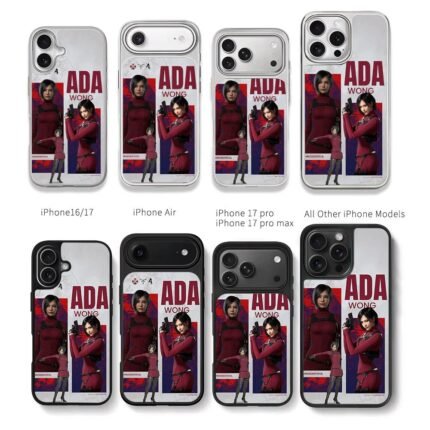 Ada Wong Resident Evil gun art Chris Brown Phone Case Black Electroplated Silver For Iphone 11 To 17
