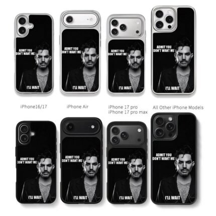 Adam Lambert bw quote art Chris Brown Phone Case Black Electroplated Silver For Iphone 11 To 17