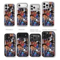 Adam Sandler photo collage Chris Brown Phone Case Black Electroplated Silver For Iphone 11 To 17