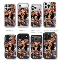 Adam Sandler photo collage Chris Brown Phone Case Black Electroplated Silver For Iphone 11 To 17