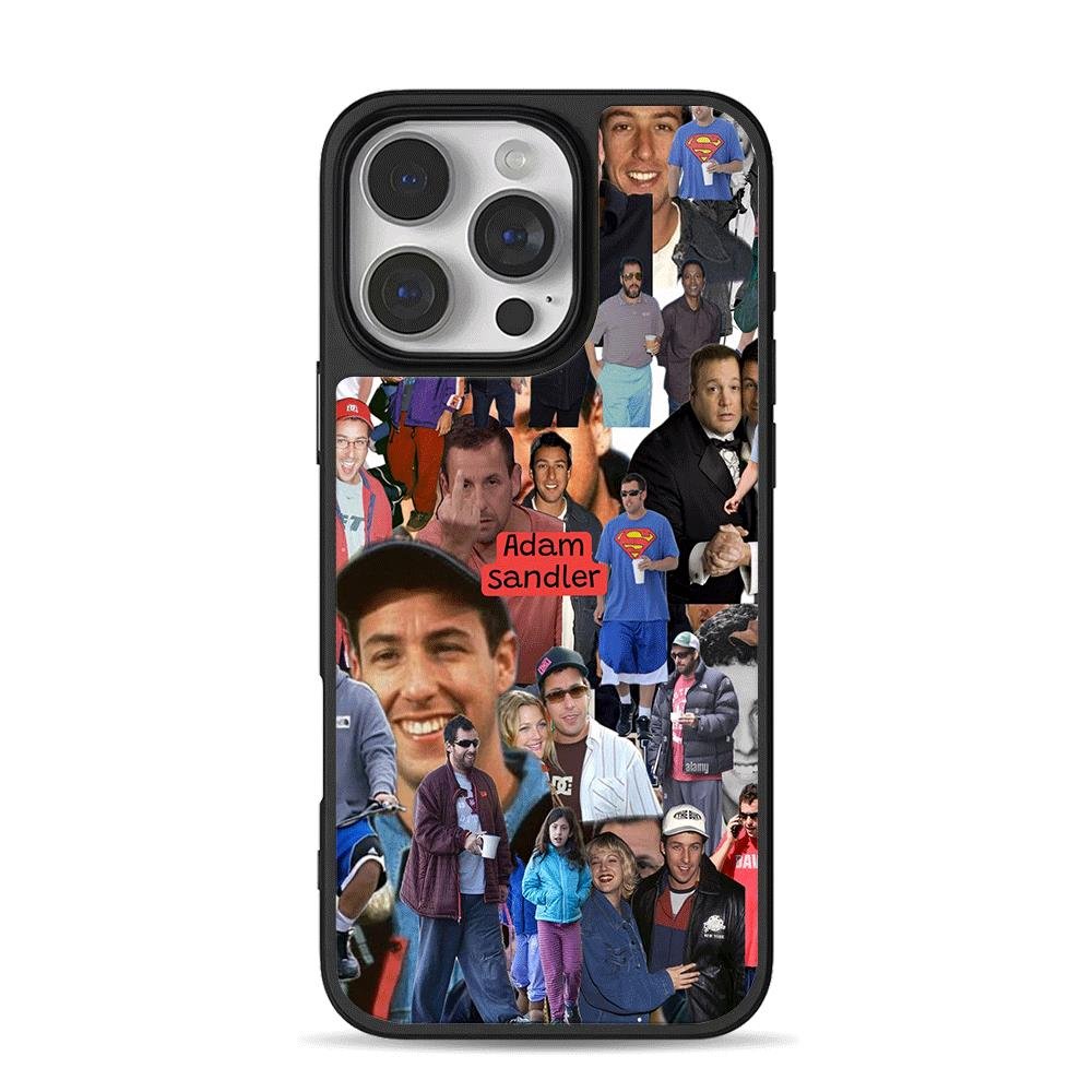 Adam Sandler photo collage iPhone 16 Pro Max Black Case Adam Sandler photo collage iPhone 16 Pro Max Black Case