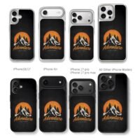 Adventure Calling mountain sun Chris Brown Phone Case Black Electroplated Silver For Iphone 11 To 17