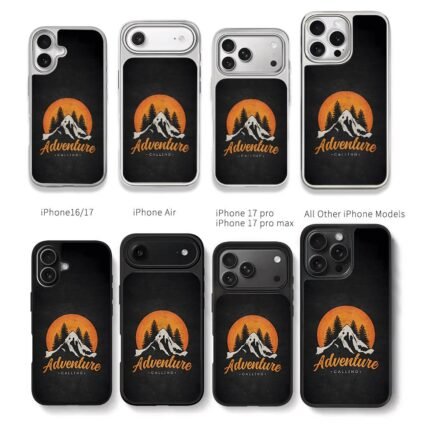 Adventure Calling mountain sun Chris Brown Phone Case Black Electroplated Silver For Iphone 11 To 17