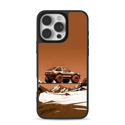 AE86 Initial D offroad desert scene iPhone 16 Pro Max Black Case