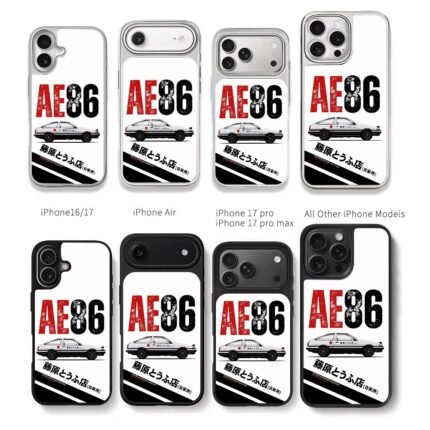 AE86 Initial D Tofu Shop Car Chris Brown Phone Case Black Electroplated Silver For Iphone 11 To 17