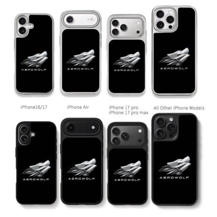 Aerowolf geometric wolf logo Chris Brown Phone Case Black Electroplated Silver For Iphone 11 To 17