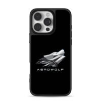 Aerowolf geometric wolf logo iPhone 16 Pro Max Black Case