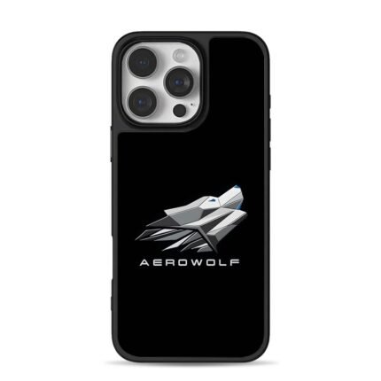 Aerowolf geometric wolf logo iPhone 16 Pro Max Black Case