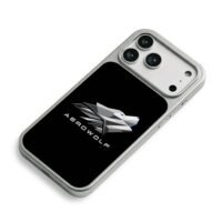 Aerowolf geometric wolf logo iPhone 17 Pro Max Electroplated Silver Case2