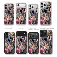 Aesthetic Justin Bieber photo collage Chris Brown Phone Case Black Electroplated Silver For Iphone 11 To 17