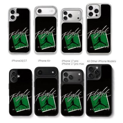 Air Jordan Flight jumpman dunk Chris Brown Phone Case Black Electroplated Silver For Iphone 11 To 17