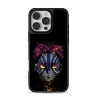 Akaza Demon Slayer line art iPhone 16 Pro Max Black Case