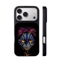Akaza Demon Slayer line art iPhone 17 Pro Max Black Case