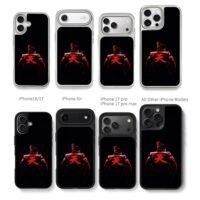 Akuma from SF red Tian on back Chris Brown Phone Case Black Electroplated Silver For Iphone 11 To 17