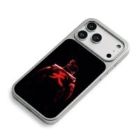 Akuma from SF red Tian on back iPhone 17 Pro Max Electroplated Silver Case2