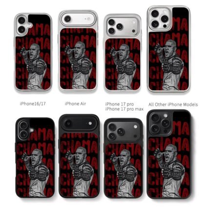 Alex Pereira Chama UFC art Chris Brown Phone Case Black Electroplated Silver For Iphone 11 To 17