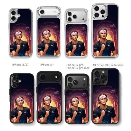Alexander Zverev adidas tennis Chris Brown Phone Case Black Electroplated Silver For Iphone 11 To 17
