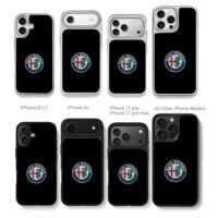 Alfa Romeo car logo Chris Brown Phone Case Black Electroplated Silver For Iphone 11 To 17