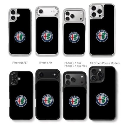 Alfa Romeo car logo Chris Brown Phone Case Black Electroplated Silver For Iphone 11 To 17