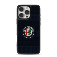 Alfa Romeo car logo dark bg iPhone 16 Pro Max Black Case