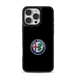 Alfa Romeo car logo iPhone 16 Pro Max Black Case