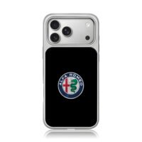 Alfa Romeo car logo iPhone 17 Pro Max Electroplated Silver Case1