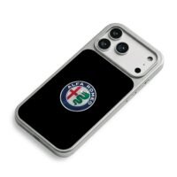 Alfa Romeo car logo iPhone 17 Pro Max Electroplated Silver Case2