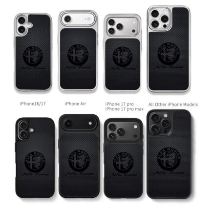 Alfa Romeo logo and script branded text Chris Brown Phone Case Black Electroplated Silver For Iphone 11 To 17