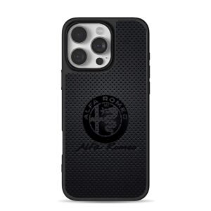 Alfa Romeo logo and script branded text iPhone 16 Pro Max Black Case