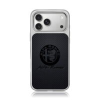 Alfa Romeo logo and script branded text iPhone 17 Pro Max Electroplated Silver Case1
