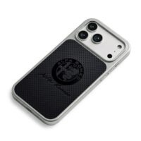 Alfa Romeo logo and script branded text iPhone 17 Pro Max Electroplated Silver Case2