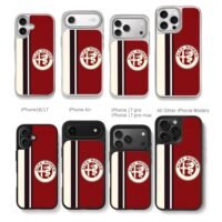 Alfa Romeo logo racing stripes Chris Brown Phone Case Black Electroplated Silver For Iphone 11 To 17