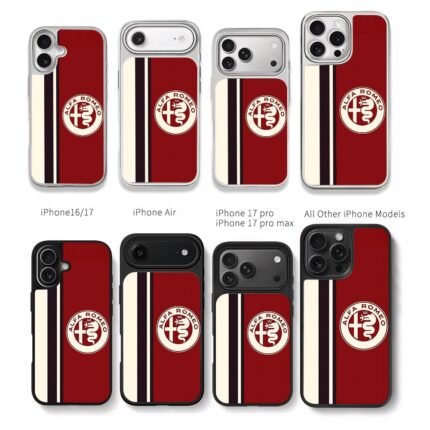 Alfa Romeo logo racing stripes Chris Brown Phone Case Black Electroplated Silver For Iphone 11 To 17