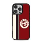 Alfa Romeo logo racing stripes iPhone 16 Pro Max Black Case