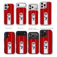Alfa Romeo Sauber F1 Kimi No7 Chris Brown Phone Case Black Electroplated Silver For Iphone 11 To 17
