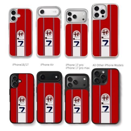 Alfa Romeo Sauber F1 Kimi No7 Chris Brown Phone Case Black Electroplated Silver For Iphone 11 To 17