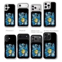 Alice in Wonderland blue art Chris Brown Phone Case Black Electroplated Silver For Iphone 11 To 17
