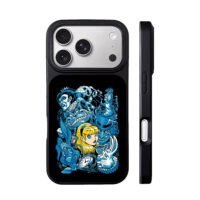 Alice in Wonderland blue art iPhone 17 Pro Max Black Case