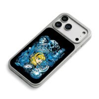 Alice in Wonderland blue art iPhone 17 Pro Max Electroplated Silver Case2