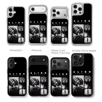 Alien Romulus xenomorph art Chris Brown Phone Case Black Electroplated Silver For Iphone 11 To 17