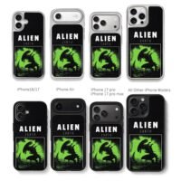 Alien Xenomorph ALIEN EARTH Chris Brown Phone Case Black Electroplated Silver For Iphone 11 To 17