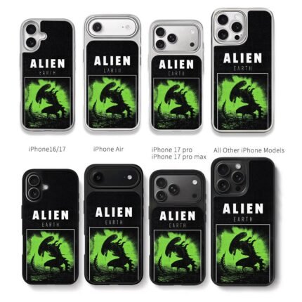 Alien Xenomorph ALIEN EARTH Chris Brown Phone Case Black Electroplated Silver For Iphone 11 To 17
