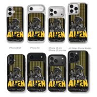 Alien xenomorph movie crew art Chris Brown Phone Case Black Electroplated Silver For Iphone 11 To 17