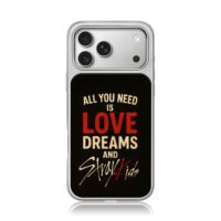 All you need is love dreams and Stray Kids iPhone 17 Pro Max Electroplated Silver Case1