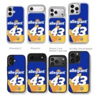 Allegiant 43 NASCAR Chevy race Chris Brown Phone Case Black Electroplated Silver For Iphone 11 To 17