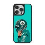 Alonso 14 F1 Race Helmet Art iPhone 16 Pro Max Black Case